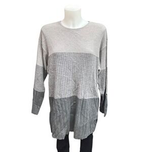Basler Vintage Gray Chunky Knit Pure New Wool Sweater Sz 40 /‎ Us 10-12